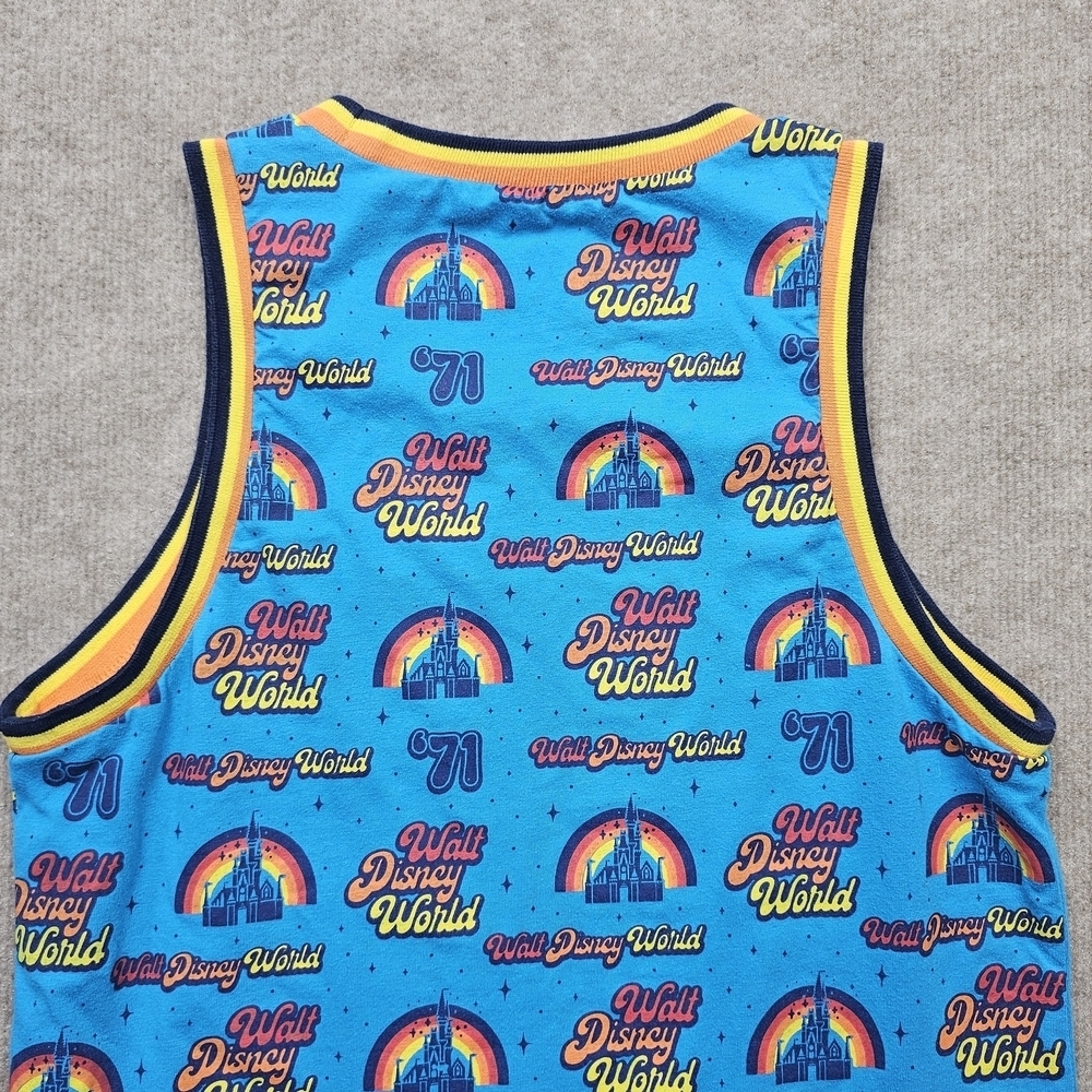 Disney Parks Rainbow Graphic Tank Top Blue Size Small Colorful ’71 Castle - Picture 7 of 9